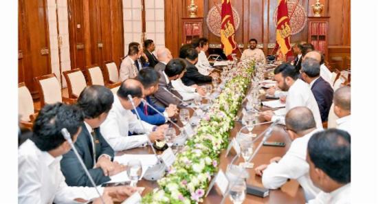 ජනපති කැඳවූ පක්ෂ නායක හමුව සාර්ථකව අවසන්